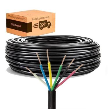Imagem de Cabo Comando Pp 6 Vias 2,5mm Rolo Branco Ou Preto 50 mt - Refrigeraweb