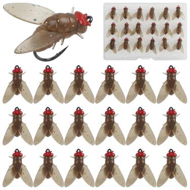 Imagem de Bionic Isca de pesca com mosca, kit de iscas para moscas, anzol, iscas macias, secas, molhadas, pequenas iscas artificiais macias adicionam peixe truta jig iscas de natação atrativo de pesca para água