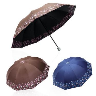 Imagem de Guarda Chuva Grande Reforçado Contra Vento Cabe Na Bolsa Com Proteção 