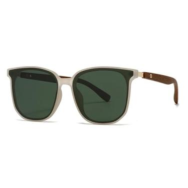 Imagem de Óculos de sol com armação masculina Óculos de sol femininos (verde-exército)