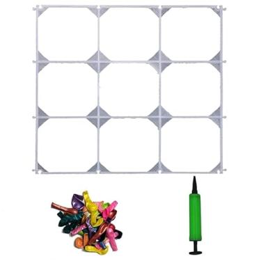 Imagem de Miupoo Flower Arrangement Balloon Grid,Wedding Flower Wall Background Board,Balloon Grid for Birthday Party, Garden DIY Wall Decor,12 Inches,9 Pieces