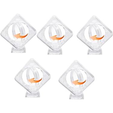 Imagem de W WANG-ONE Suporte De Acrílico Transparente Para Coleção Moedas, 5 Peças - Cápsulas Flutuantes Giratórias 3D, Estrutura Protetora Transparente, Caixa Recipiente Medalhão, Amostra Medalha