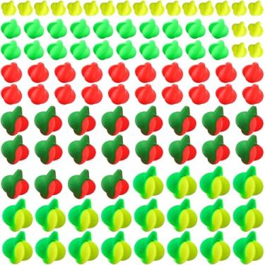 Imagem de Vinsot 100 peças de espuma de pesca flutua pompano, flutua para pesca com mosca boia de cor brilhante, cilíndrico, flutuabilidade forte para peixe-gato de água salgada de água doce (cor mista, 5