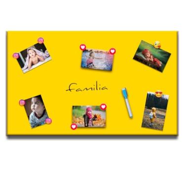 Imagem de Planner Mural Quadro de Fotos Coloridos - Quadro Branco (Amarelo, 50x80cm)