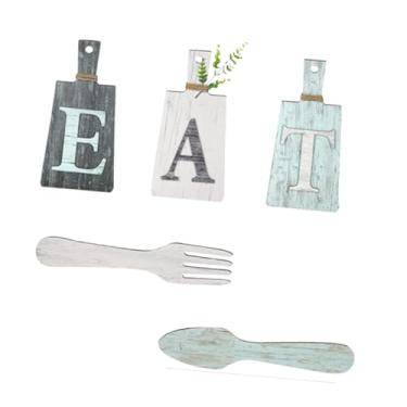 Imagem de WeiLaiKeQi 5x Decoração Rústica de Madeira, Tábua de Corte, Conjunto de Placas de Comida, Arte Pendurada para Hotel e Casa, C