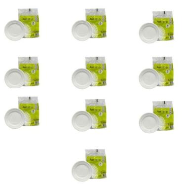 Imagem de Kit de Prato Raso 15cm Branco para Sobremesa Kerocopo 10 Pacotes com 1