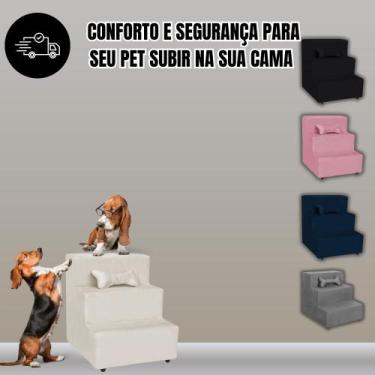 Imagem de Escada Escadinha para Pet 3 Degraus Gato e Cachorro, luxo e qualidade 
