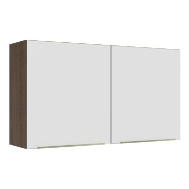 Imagem de Armário Aéreo Madesa Lux 120 cm 2 Portas - Rustic/Branco Veludo