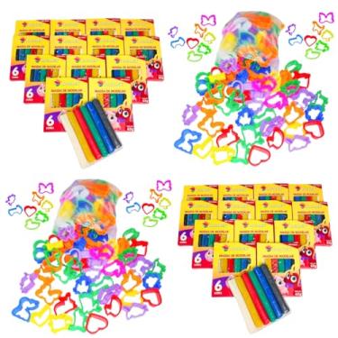 Imagem de Kit 100 Cx Massinha de Modelar + 100 Cortador Molde p/Kit Festa Lembrancinha iInfantil Sacolinha