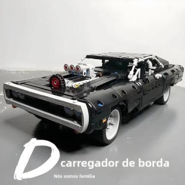 Imagem de Blocos De Montar Carro De Corrida Dodge Charger Para Meninos E Adultos