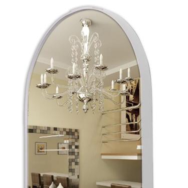 Imagem de Espelho Oval Corpo Inteiro Com Moldura Couro Decorativo Luxo - Landi V