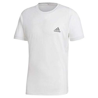 Imagem de adidas Camiseta masculina tênis freelift AEROREADY Branca/Cinza Grande