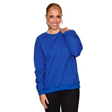 Imagem de Blusa Moletom Unissex Gola Careca Blusa de Frio Cores Lisas - Roma Var