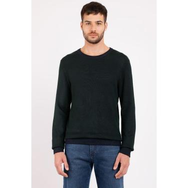 Imagem de Tricot Manga Longa Viscose Dots Marinho Com Verde-Masculino
