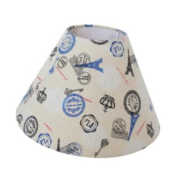 Imagem de IEUDNS Abajur de tambor de linho Abajur impresso de pano de barril para luminárias de chão, Torre Eiffel