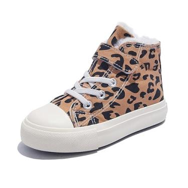 Imagem de Outono e inverno com lã grossa para meninos e meninas, sapatos de algodão quente, sapatos de algodão para esportes de neve de cano alto, botas casuais simples e versáteis, tênis de neve para crianças