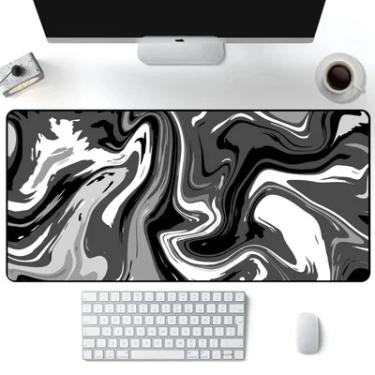 Imagem de Mouse Pad Criarte Gamer Speed Abstract Premium, Extra Grande, Preto E Branco, 90x40 Cm