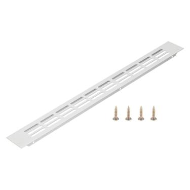 Imagem de PATIKIL Tampa de saída de ar da porta, 40,6 x 4,7 cm (dimensões externas), grade de ventilação com venezianas de alumínio, ventilação retangular com parafusos de montagem para armário de sapatos