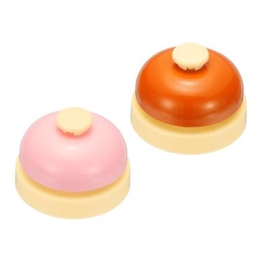 Imagem de PATIKIL Call Bell, 6,4 cm pequeno anel de serviço de mesa campainhas para recepção recepção balcão jantar bar hotel sala de aula, marrom doce rosa doce, 1 pacote