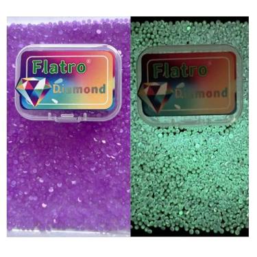 Imagem de Contas de arte de diamante luminosas para acessórios de pontos de diamante, base plana, brocas de pintura de diamantes redondos para artesanato, luz forte fará as contas brilharem para pedras de