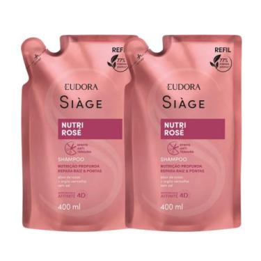 Imagem de Kit 2 Refil de Shampoo Nutri Rosé Nutrição Raiz e Pontas 400ml Eudora 