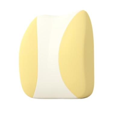 Imagem de Kokiya Almofada de apoio para as costas, almofada refrescante para a cintura, confortável, de assento, de apoio para as costas para casa, cadeira de leitura, Amarelo