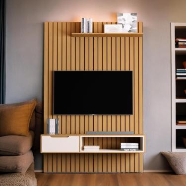 Imagem de Home Para Tvs 60 Tucumã Ripado 1.4 Nature Jb Móveis