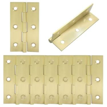 Imagem de Murtenze 8 peças mini dobradiças de latão sólido de 7,6 cm, dobradiças de armário de latão, dobradiças de caixa pequena dobradiças para armário, gaveta, caixa de madeira