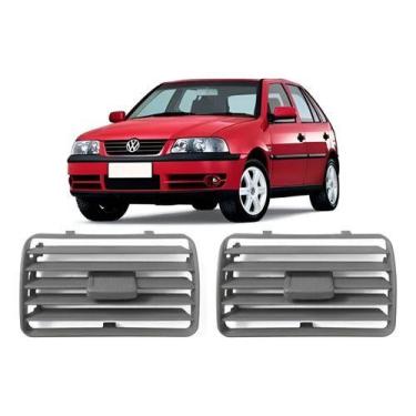 Imagem de Par Difusor Telas Grade Ar Gol Parati Saveiro G3 1999 a 2005 Cinza Fla