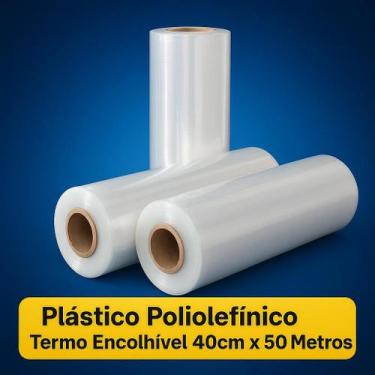 Imagem de Plástico Filme Poliolefínico Termo Encolhivel 40cmx50 Metros bobina ro