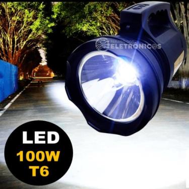 Imagem de Lanterna Holofote 100w Led Cree T6 Alcance de Visão Noturna Alta Quali
