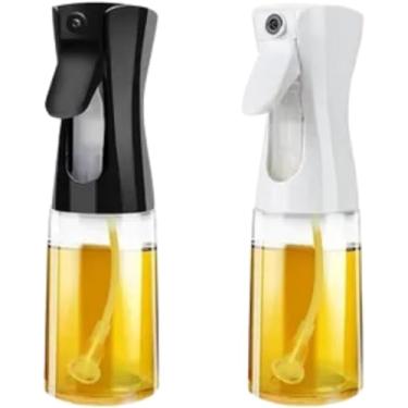 Imagem de Kit com 2 Galheteiro de Vidro com Spray, Tampa Plástica, Transparente, 21 cm x 6 cm, Sistema Pulverizador para Azeite, Vinagre e Molhos