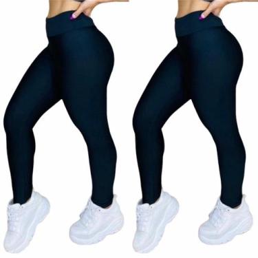 Imagem de Kit com 2 Calças Leg Suplex Feminina Fitness - NoBrand, Preto, Preto