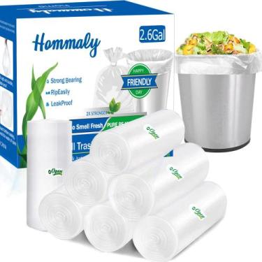 Imagem de Sacos de lixo Hommaly 2,6 galões/10 L transparentes 350 unidades
