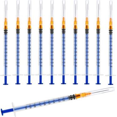 Imagem de Seringa DM YOSLEB de 1 ml/cc de plástico Luer Slip 25 Ga, pacote com 1