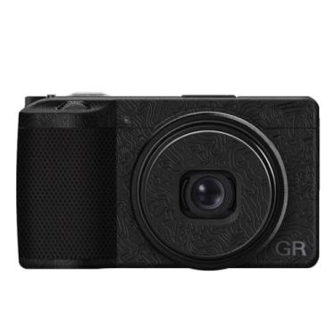 Imagem de GR 3 GR 3X Adesivo de câmera resistente ao desgaste Película protetora decalque de película protetora de precisão para Ricoh GR3 GR3X (contorno preto brilhante)