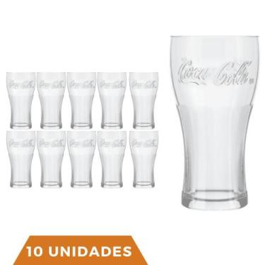 Imagem de Jogo 10 Copos de Vidro 300ML Coca-Cola Transparente Nadir - NADIR FIGU