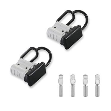 Imagem de micrl 6 Gauge 50A Bateria Rápida Conecta/Desconexão, Kit de Conector de Cabo Jumper para Recuperação de Guincho, Sistemas de Reboque (Cinza)