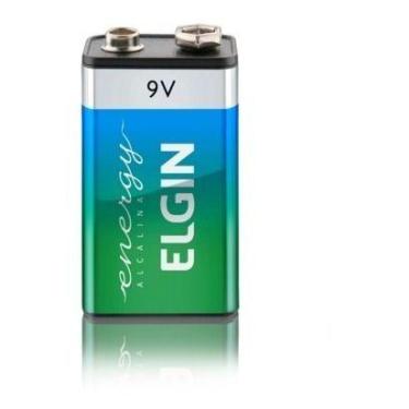 Imagem de Bateria 9 V Elgin Alcalina Blister Original 9 Volts