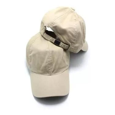 Imagem de Boné Bege Liso De Sarja Unissex Aba Curvada Com Regulagem - Original C