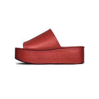 Imagem de Tamanco Feminino FlatForm Vermelho - Jessica Leal Shoes, Vermelho, 36