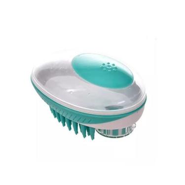Imagem de Escova de Banho Massageadora 2 em 1 para Cães e Gatos com dispenser - 