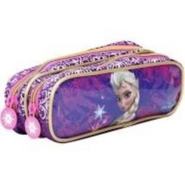 Imagem de Estojo escolar infantil de duas divisões Frozen Elza Disney Dermiwil 6