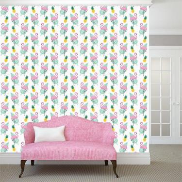 Imagem de Papel de Parede Adesivo - Flamingo Abacaxi - 065pps - Allodi