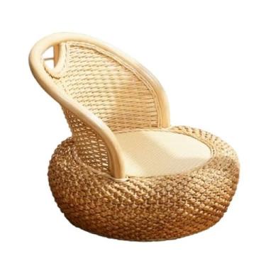 Imagem de Cadeira de chão portátil, cadeira pequena sem pernas para uma pessoa, cadeira de chão, cadeira de encosto confortável para meditação, leitura, adequada para casa, escritório, janela de sacada, sala de