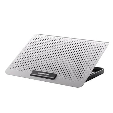 Imagem de ICE COOREL Almofada de resfriamento de laptop de alumínio, suporte para refrigerador de laptop com 7 alturas ajustáveis, almofada de resfriamento de ventilador de laptop para laptop de 12 a 15,6