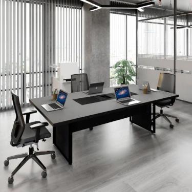 Imagem de Mesa Reunião 2,40m Escritório 4 Pessoas c/ Cx de Tomadas F5 - F5 Offic