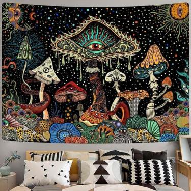 Imagem de Tapeçaria Yeoiat Mushroom Hippie para quarto 150 x 200 cm