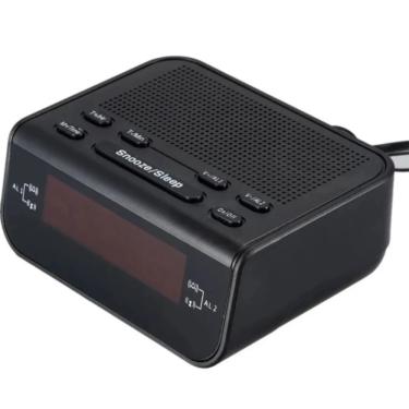 Imagem de Radio Relogio Digital AM FM com Despertador Alarme Preto