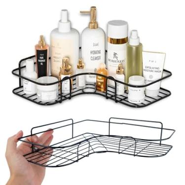 Imagem de Porta Shampoo Sabonete Kit C/2 Suporte De Canto Organizador De Banheiro Com Adesivo